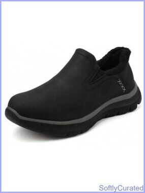Women's Slip On Ankle Booties Faux Fur Lined Winter Boots Easy Entry